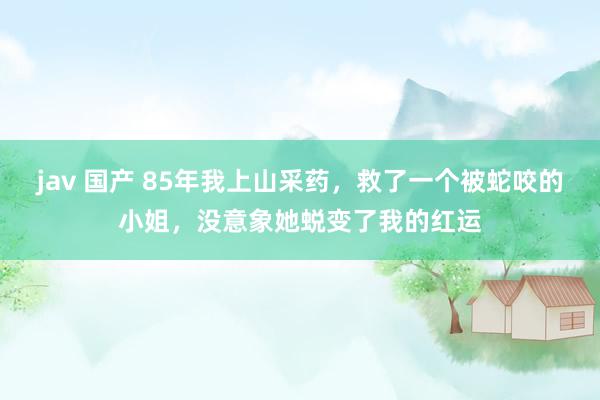 jav 国产 85年我上山采药,救了一个被蛇咬的小姐,没意象她蜕变了我的红运