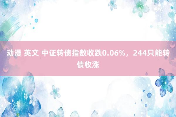 动漫 英文 中证转债指数收跌0.06%,244只能转债收涨