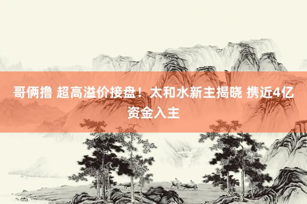 哥俩撸 超高溢价接盘!太和水新主揭晓 携近4亿资金入主